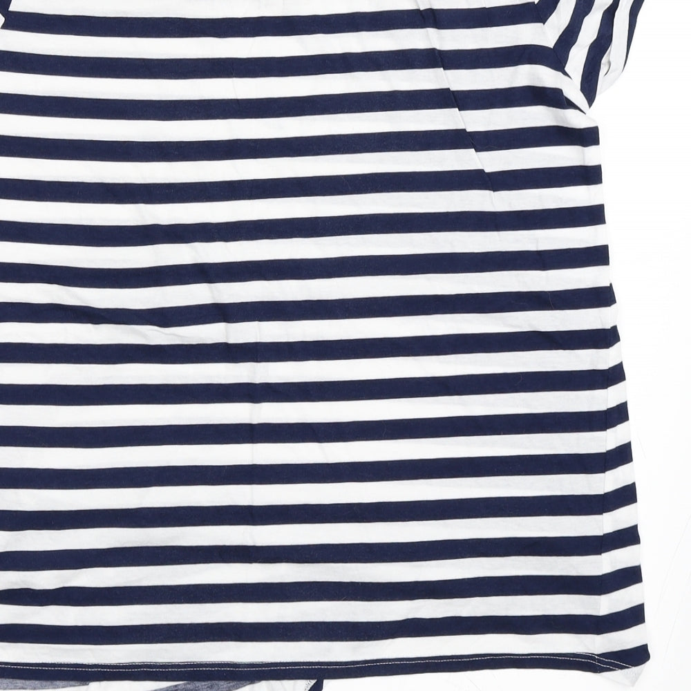WE Womens Blue Striped Basic T-Shirt Size M