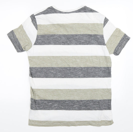 Clockhouse Womens Beige Striped Basic T-Shirt Size M