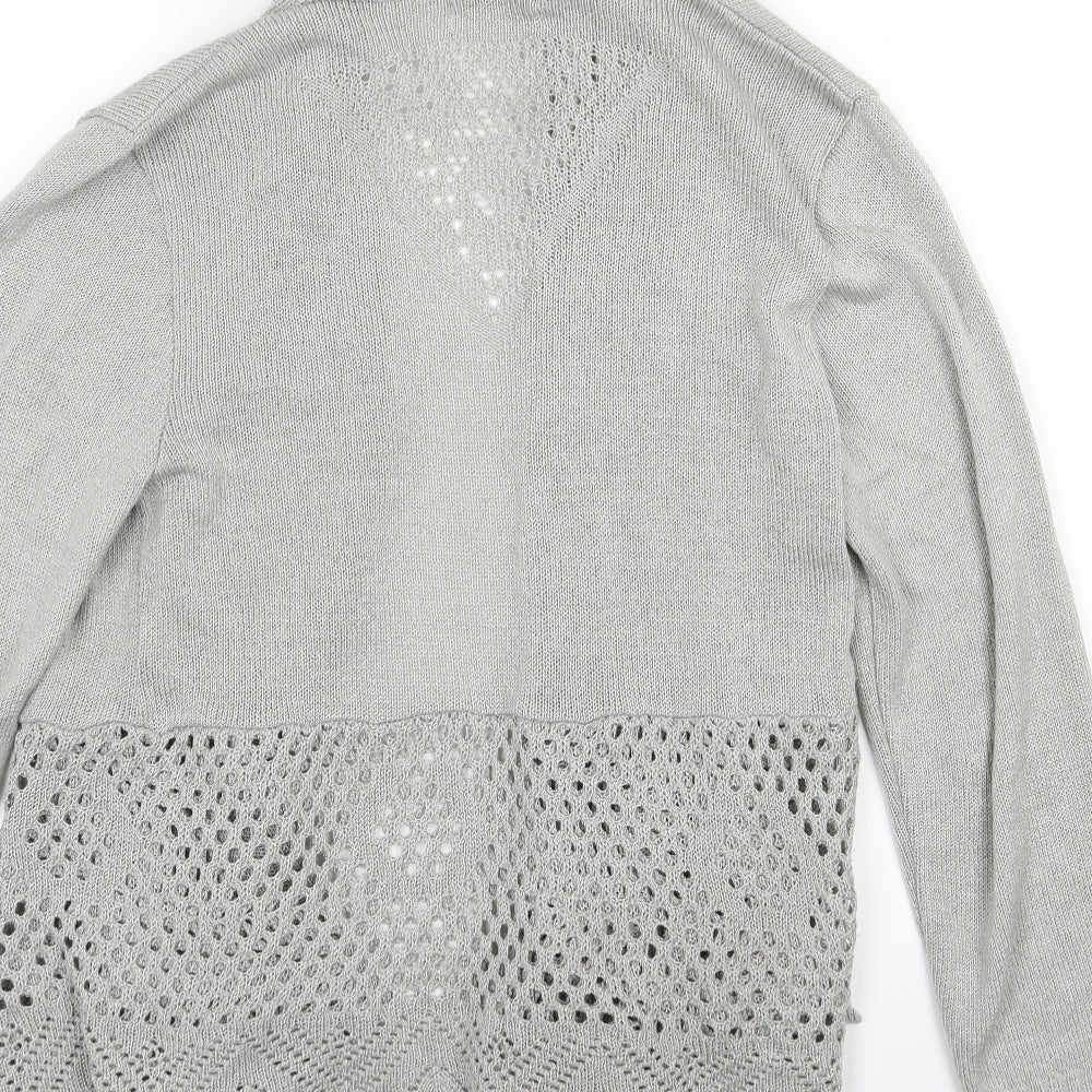 One by One Womens Grey Knit Cardigan Jumper Size S