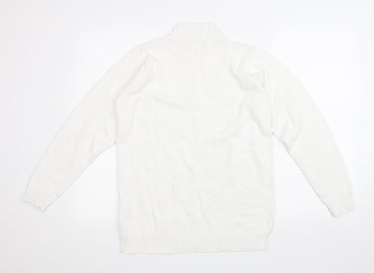 Jumper Womens White Knit Pullover Jumper Size S