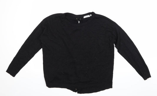 Brave Soul Womens Black Knit Pullover Jumper Size 14