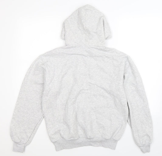 Mens UK Size M Fruit of the Loom Grey Pullover Hoodie