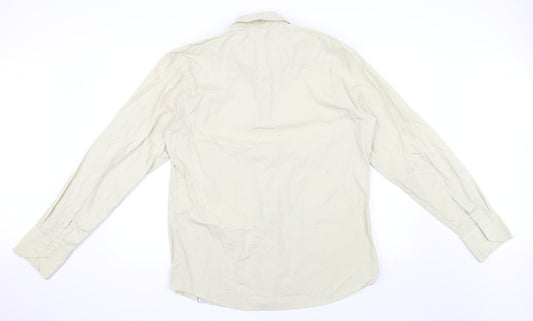 URU Mens Green Striped Button-Up Size XL