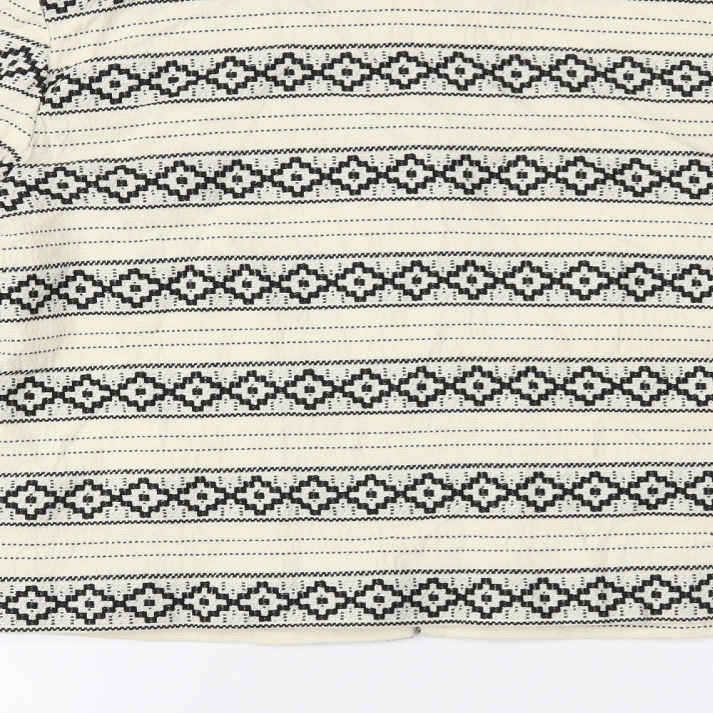 TU Womens Ivory Geometric Jacket Size 10