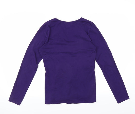 Ann Taylor Womens Purple Basic Blouse Size M