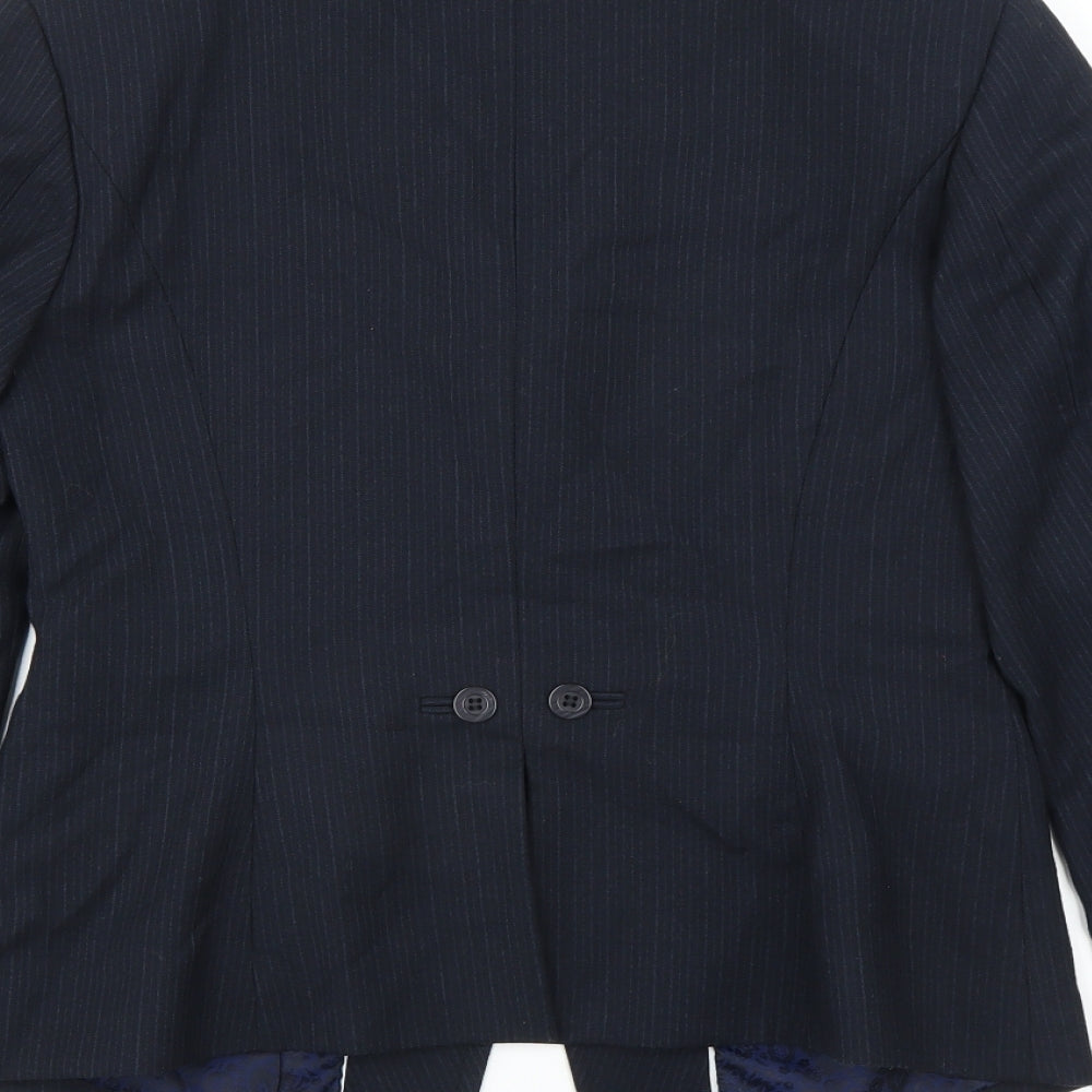 NEXT Womens Blue Striped Jacket Suit Jacket Size 12