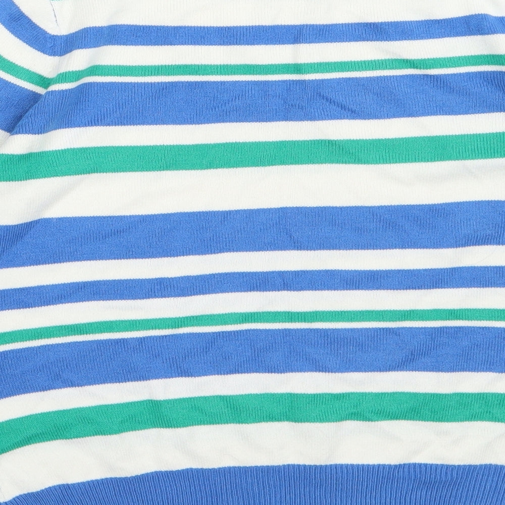 BHS Womens Blue Striped Knit Pullover Jumper Size 8