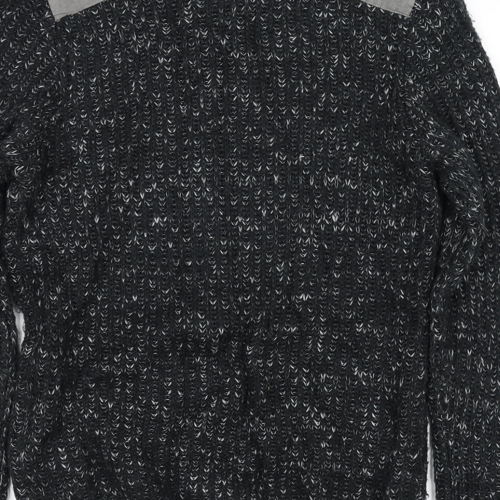 EASY Mens Black Pullover Jumper Size S