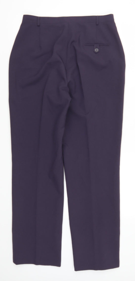 Womens UK Size 14 Preworn Regular Fit Purple Trousers
