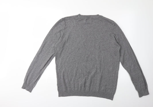 New Look Mens Grey Knit Pullover Jumper Size L