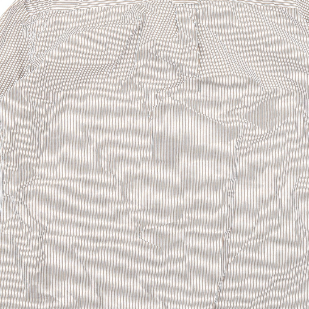 Mens UK Size M Marks and Spencer White Button-Up Long Sleeve Casual Shirt