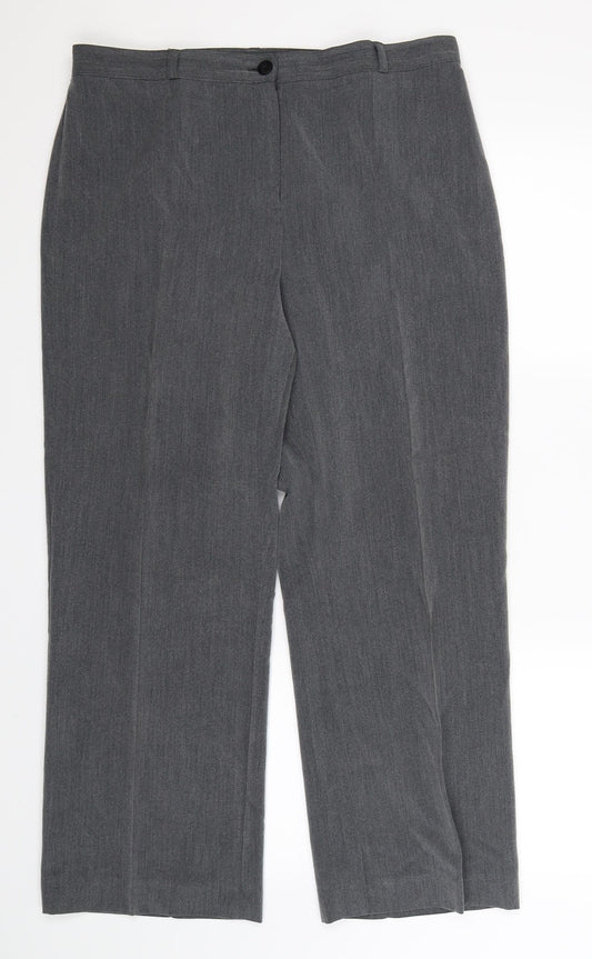Womens UK Size 14 Debenhams Regular Fit Grey Trousers