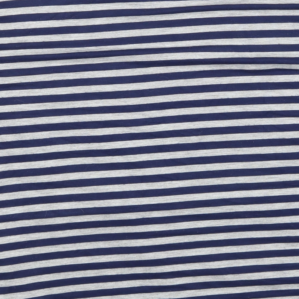 Womens UK Size 10 Green Envelope Blue Basic T-Shirt