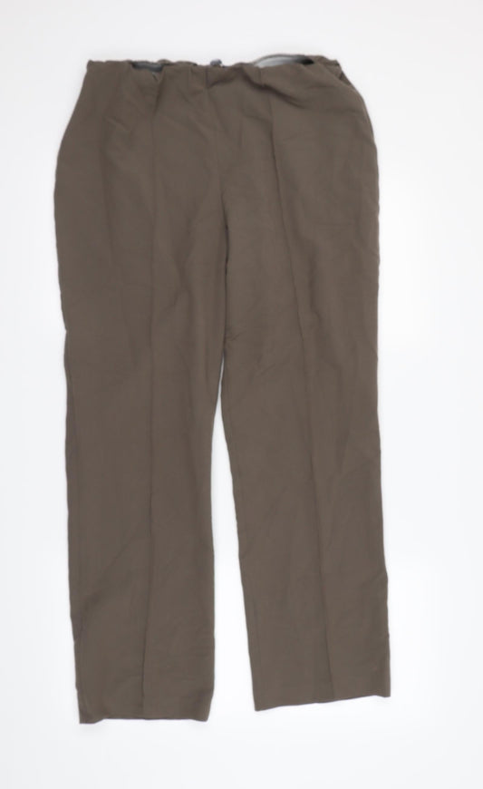 Womens UK Size 14 Bonmarché Regular Fit Dress Pants Green Trousers