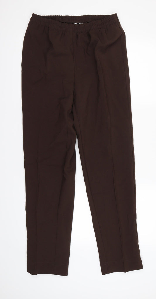 Womens UK Size S Preworn Regular Fit Dress Pants Brown Trousers