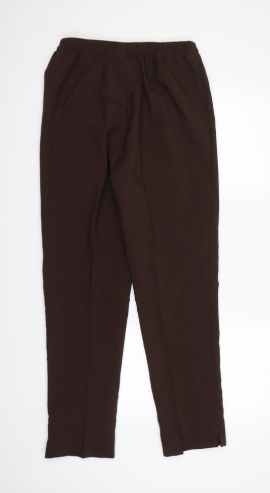 Womens UK Size S Preworn Regular Fit Dress Pants Brown Trousers
