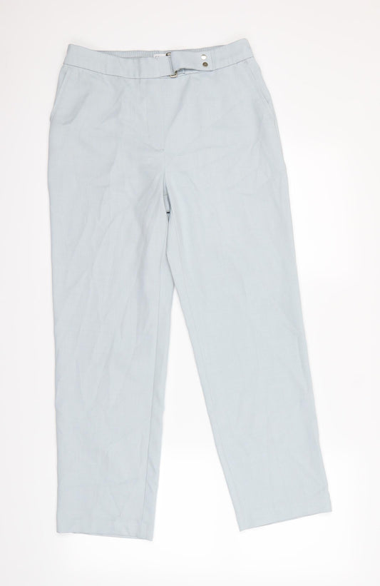 Womens UK Size 10 Classic Regular Fit Dress Pants Blue Trousers
