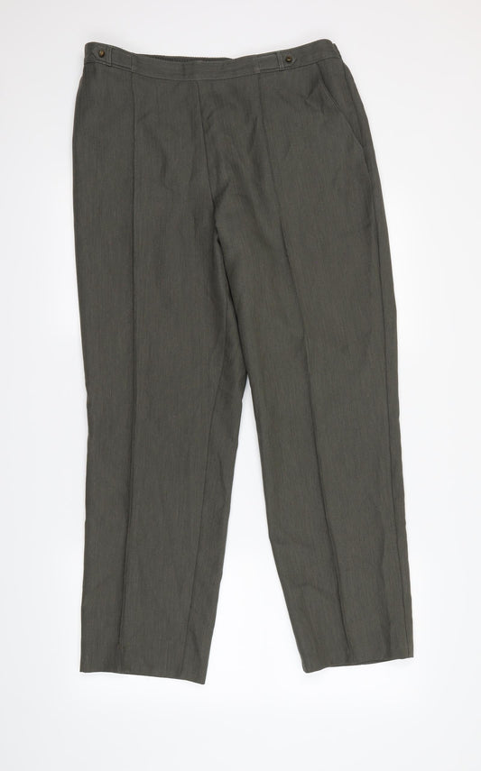 Womens UK Size 14 M&S Regular Fit Dress Pants Brown Trousers