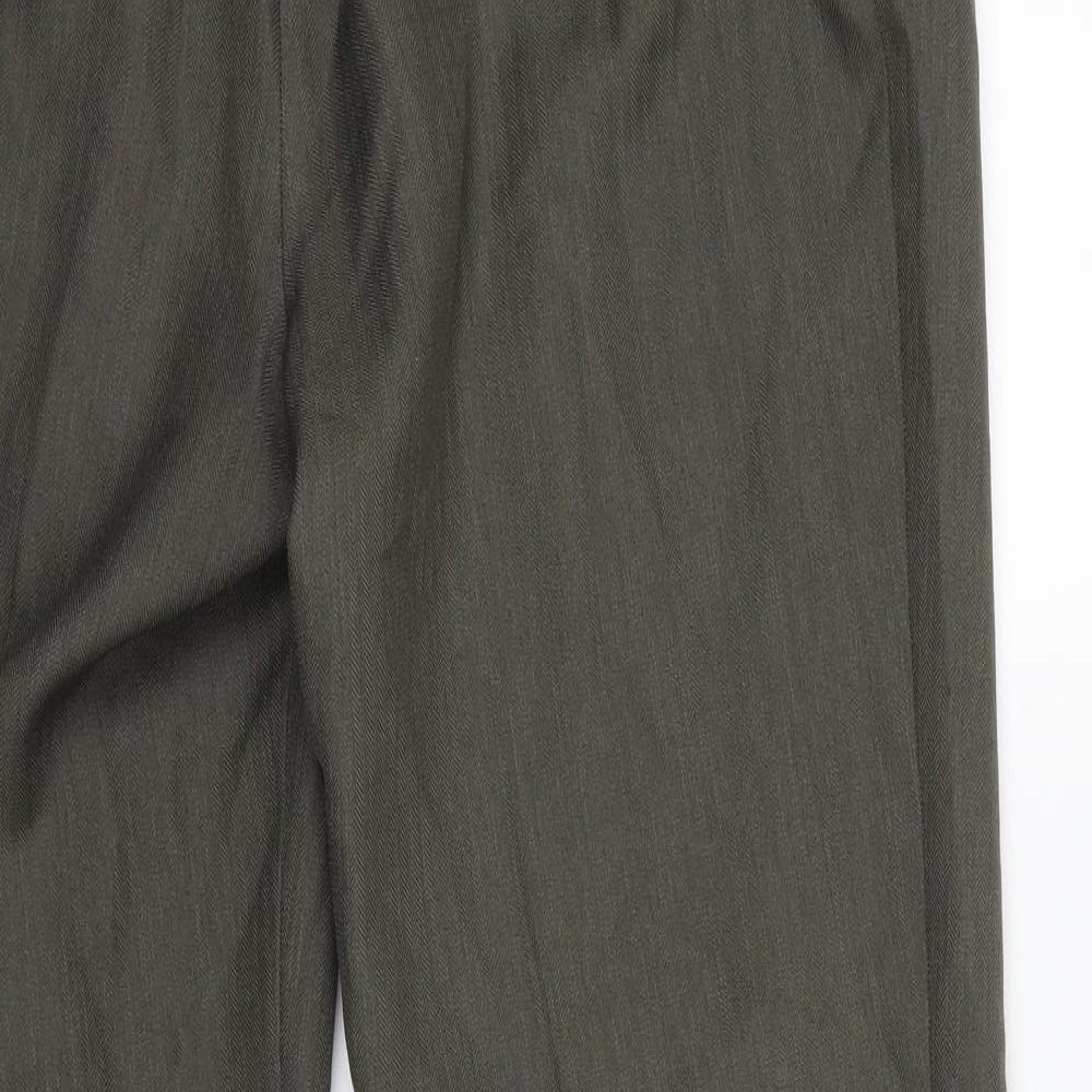 Womens UK Size 14 M&S Regular Fit Dress Pants Brown Trousers
