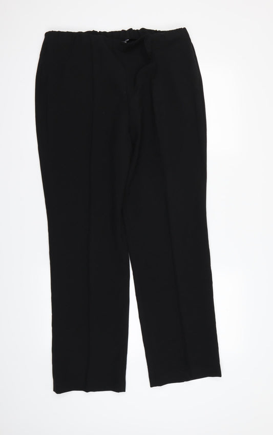 Womens UK Size 14 Bonmarché Regular Fit Dress Pants Black Trousers