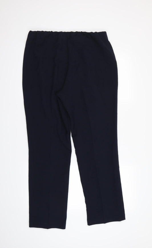 Bonmarché Womens Blue Dress Pants Trousers Size 14 L28 in