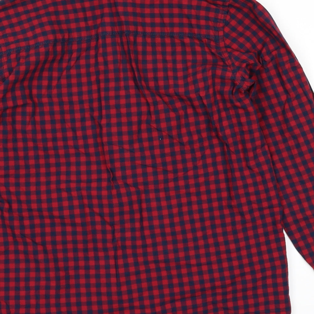 H&M Girls Red Basic Button-Up Size 12-13 Years