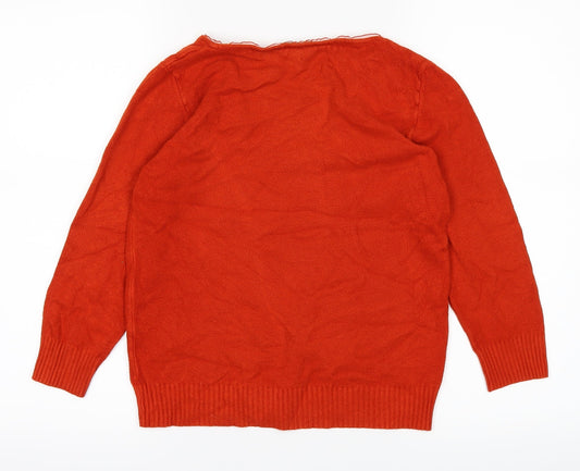 Made in Italy Womens Orange Basic T-Shirt Size 12