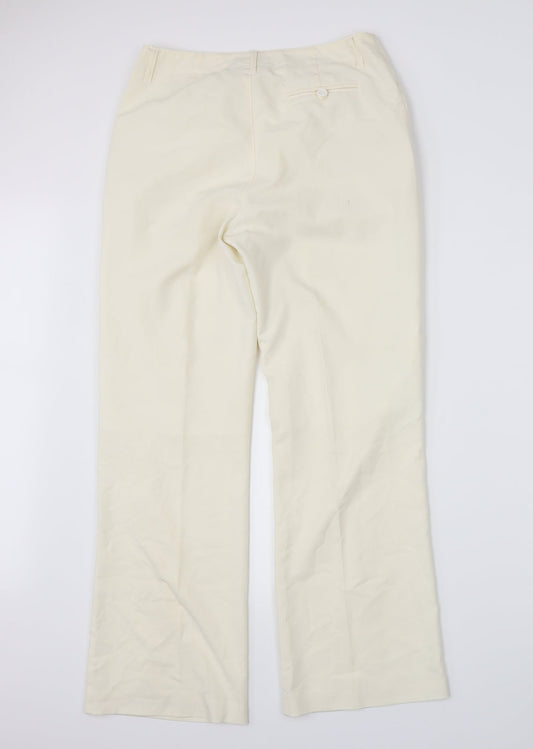 Womens UK Size 10 Preworn Regular Fit Ivory Trousers