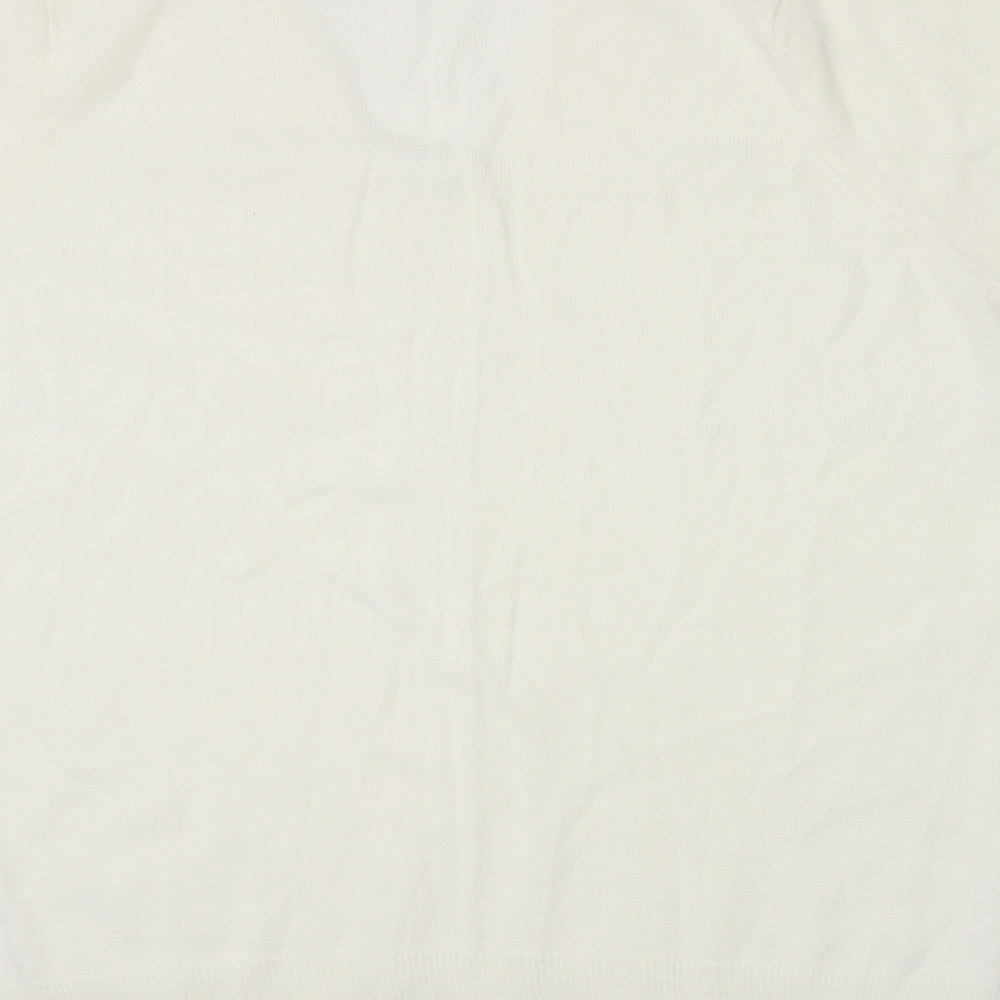 Casual Comfort Womens White Knit Pullover Jumper Size XL