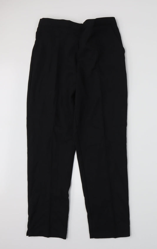 Womens UK Size 16 Preworn Regular Fit Black Trousers