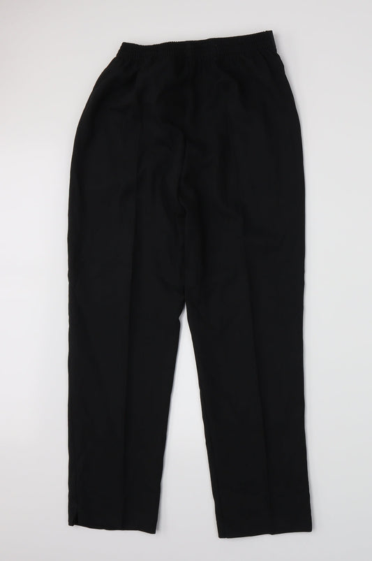 Womens UK Size 16 Preworn Regular Fit Black Trousers
