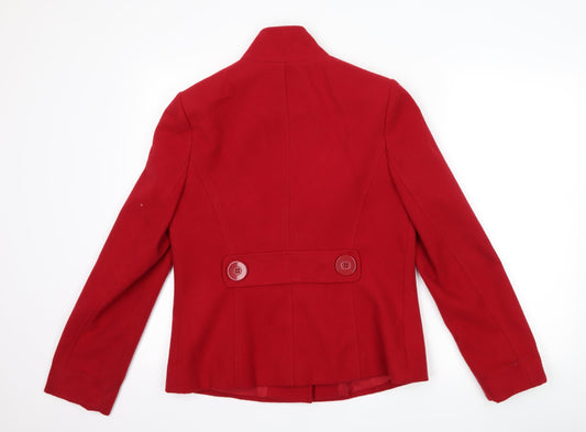 Womens UK Size 10 Debenhams Red Overcoat