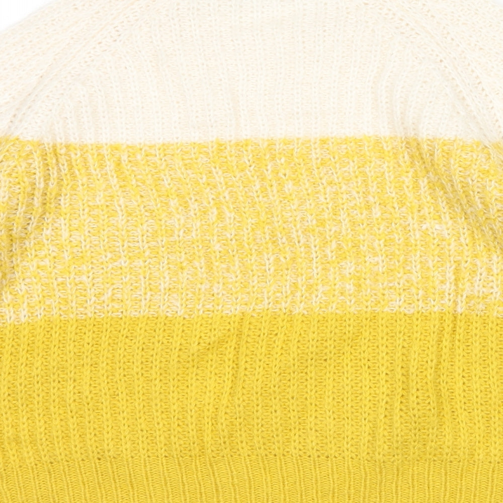 George Womens Yellow Striped Pullover Jumper Size S