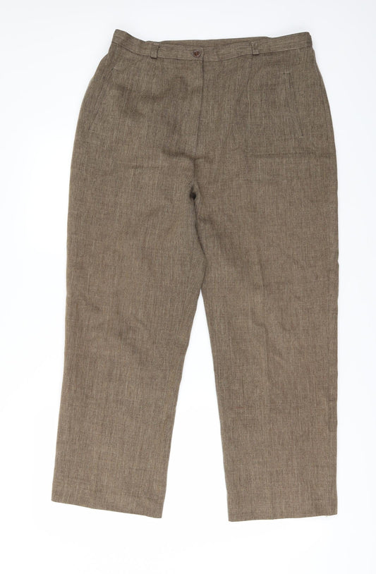 Womens UK Size 16 Berkertex Regular Fit Brown Trousers