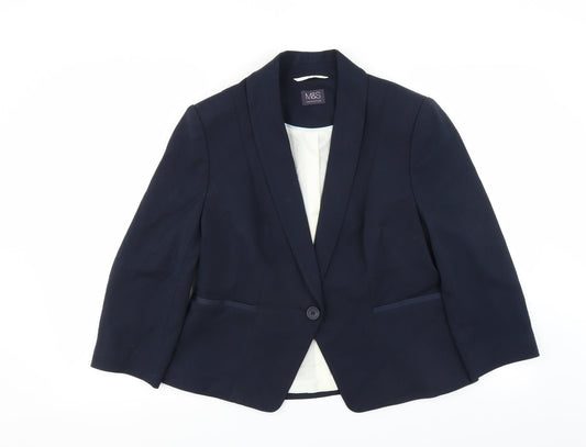Womens UK Size 14 Marks and Spencer Regular Blue Suit Jacket