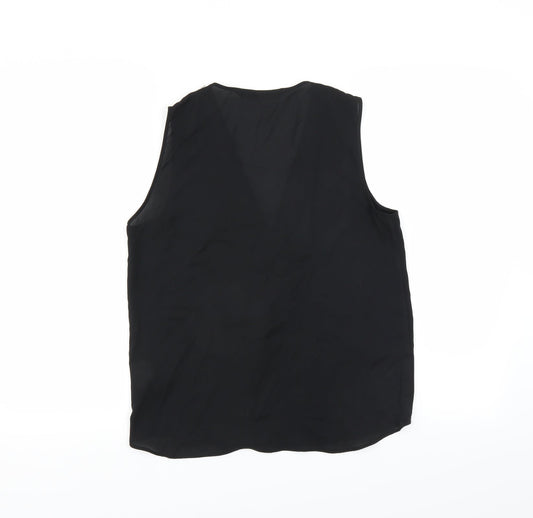 Womens UK Size S Zara Black Basic Blouse