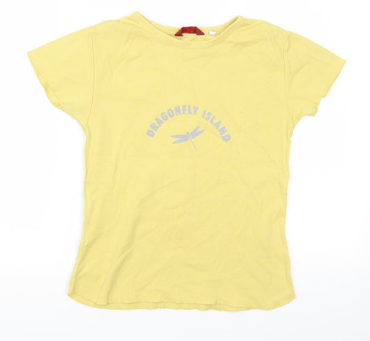 Womens UK Size S Lee Cooper Yellow Basic T-Shirt