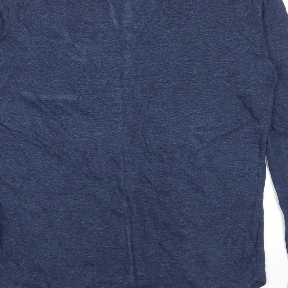 Peruggi Womens Blue Basic T-Shirt Size 14