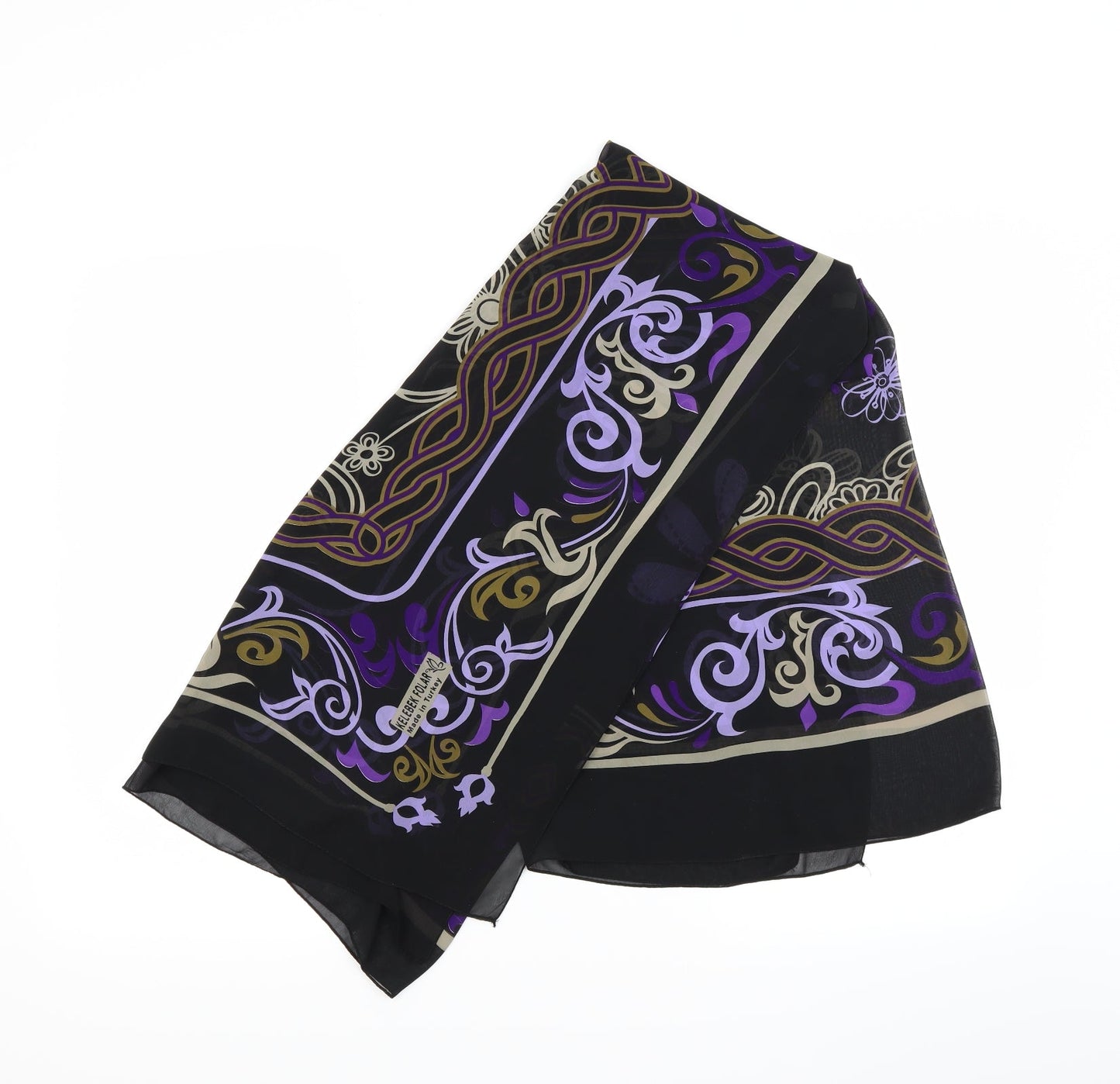 Kelebek Folar Womens Black Floral Shawl/Wrap