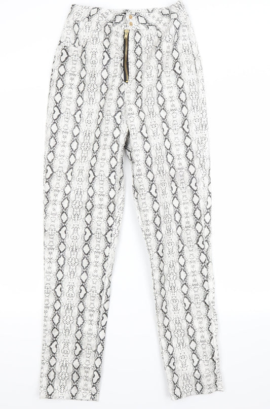 Womens UK Size 6 PRETTYLITTLETHING Regular Fit White Trousers