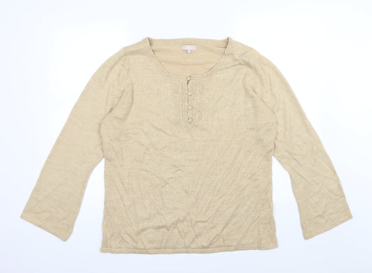 Soon Womens Brown Knit Pullover Jumper Size 20