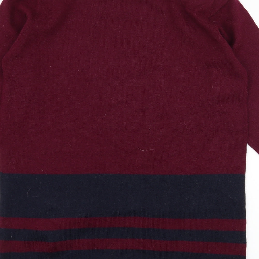 Country Club Womens Purple Striped Knit Pullover Jumper Size M