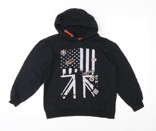 Bon Prix Boys Black Jersey Pullover Hoodie Size 12-13 Years