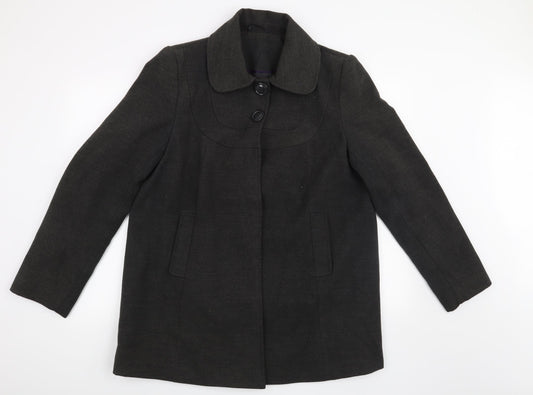 Womens UK Size 16 F&F Grey Overcoat