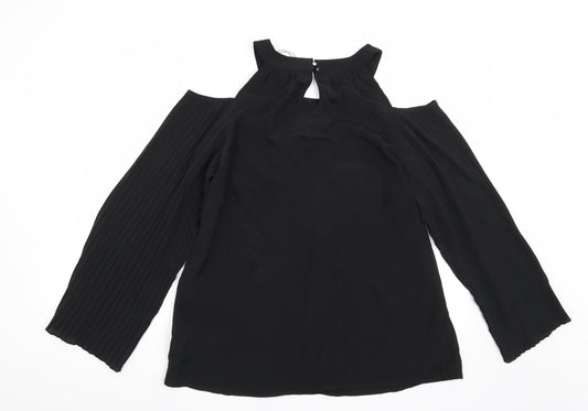 Womens UK Size M Preworn Black Basic Blouse