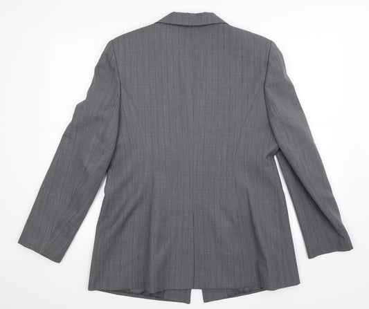 Select Womens Grey Striped  Jacket Suit Jacket Size 16