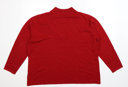 BM Womens Red Knit Pullover Jumper Size XL