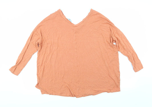 TU Womens Orange Basic T-Shirt Size 8