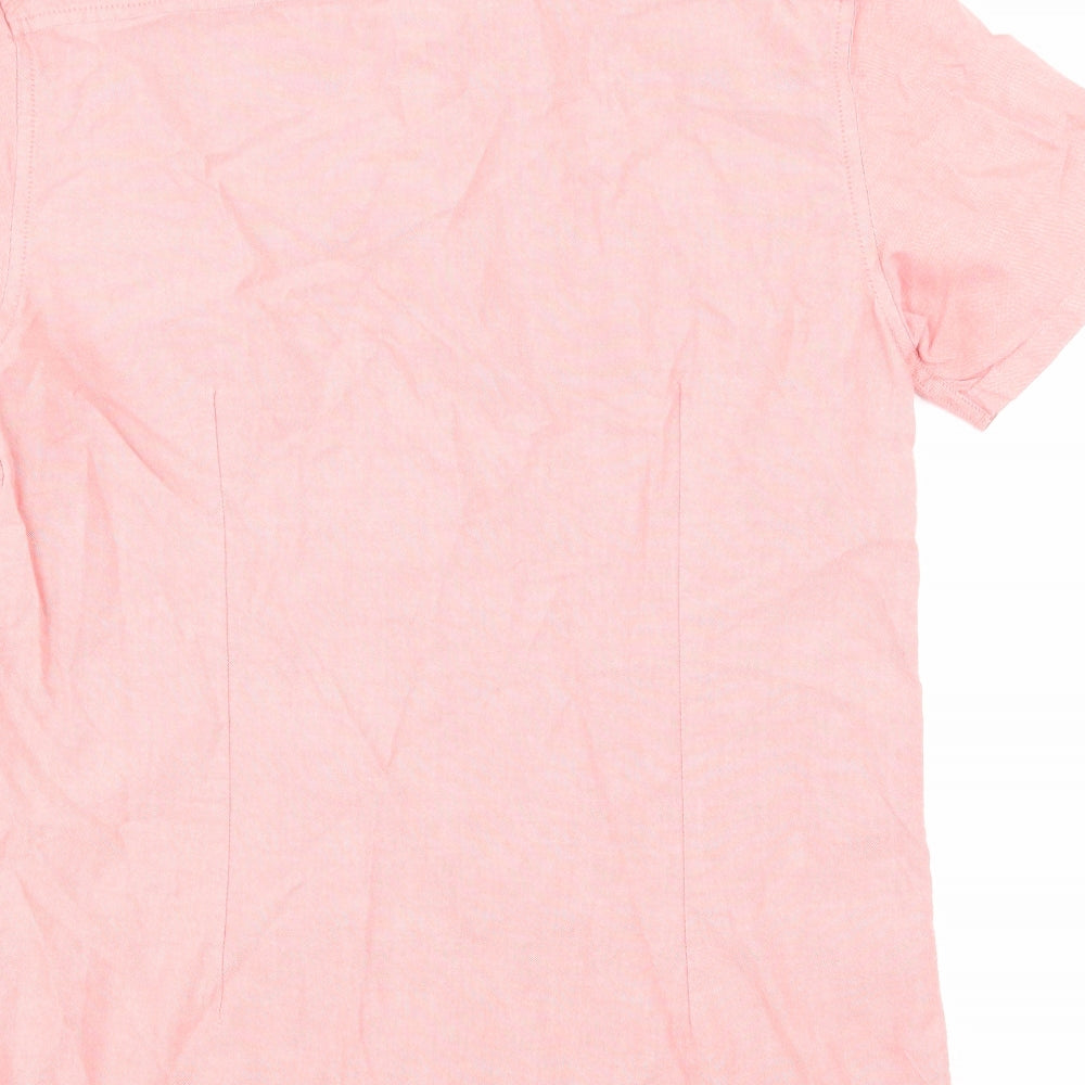 Mens UK Size S Burton Pink Button-Up Short Sleeve Casual Shirt