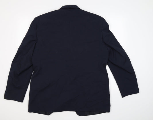 Mens UK Size 44 Essentials Regular Blue Suit Jacket